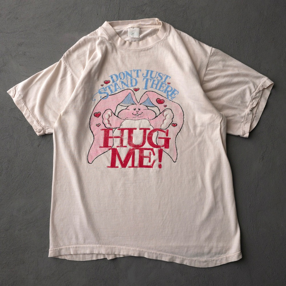 Vintage 90s Cream Don't Just Stand There Hug Me T-shirt XL Bunny Graphic USA